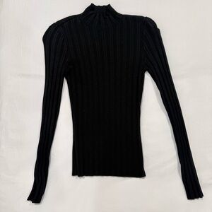 Abercrombie Black Ribbed Long Sleeve Top